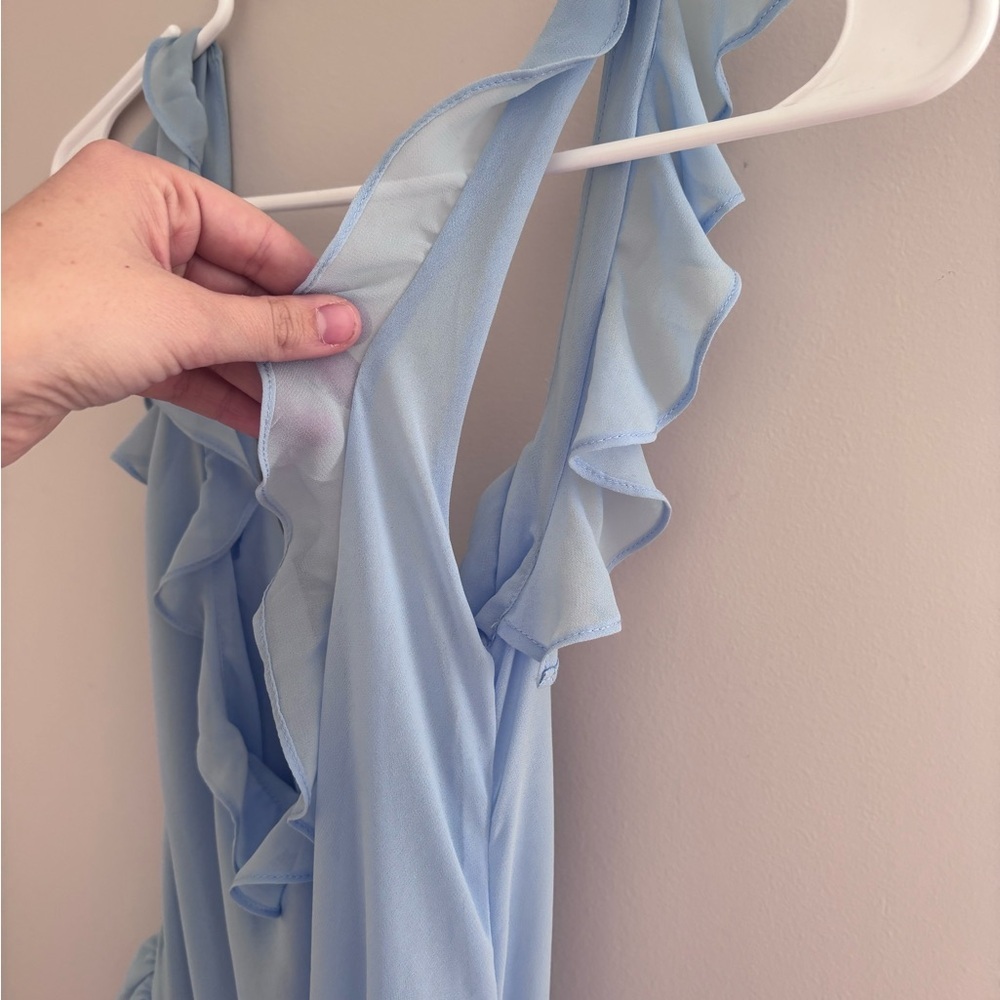 NWT House of CB | Ariela Soft Blue Ruffle Maxi Dress (sold out style/size) - Picture 15 of 16